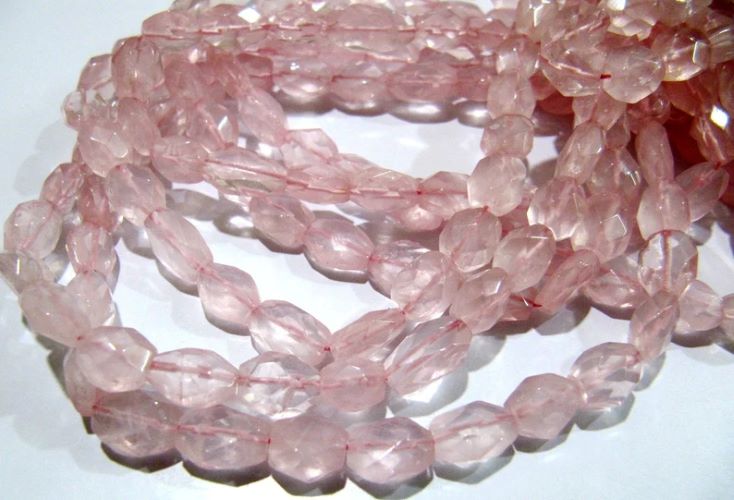 Natural Rose Quartz Oval Faceted Beads Size 5x7mm to 6x8mm Mani Shape Gemstone Beads Strands approx 13 inches