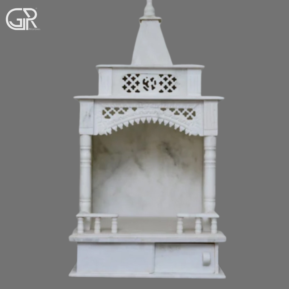 Carved White Marble Temple - Hardness: High