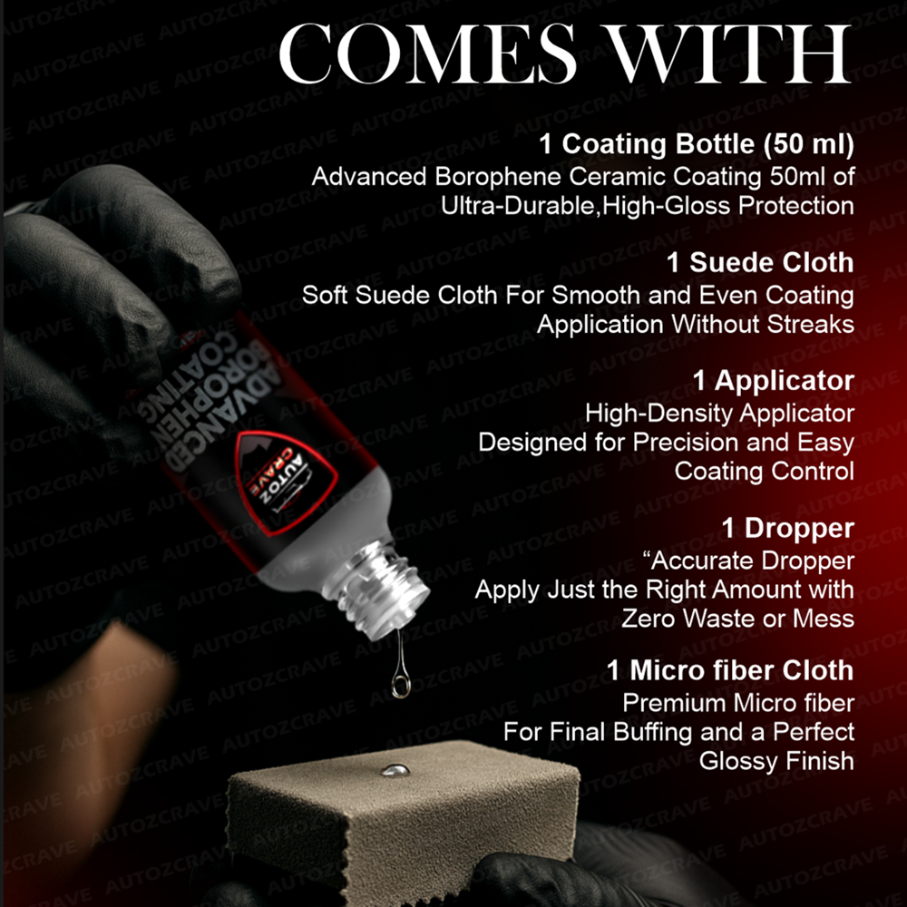 AUTOZCRAVE 10H Ceramic Coating for Car - Best Ceramic Coating for Cars | Maximum Gloss & Hydrophobic Protection