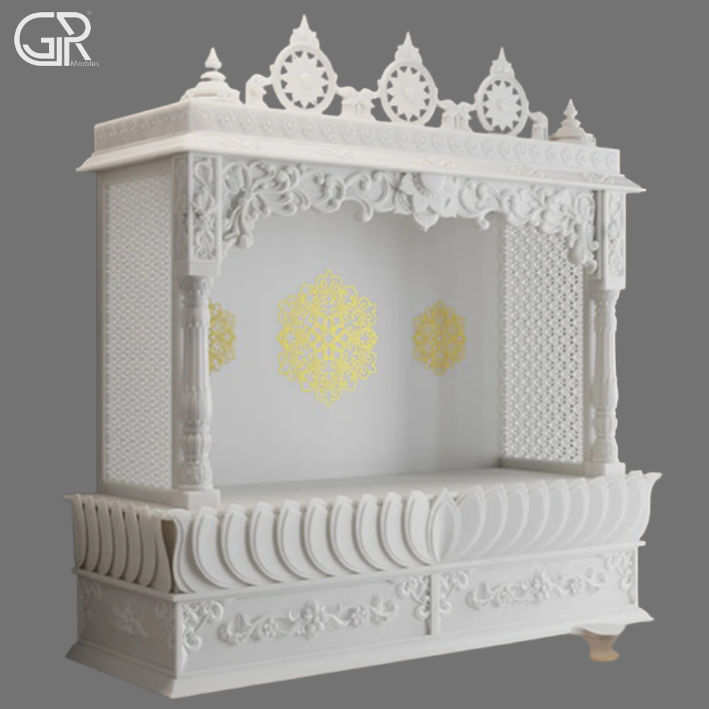 Lovely Makrana carved marble mandir
