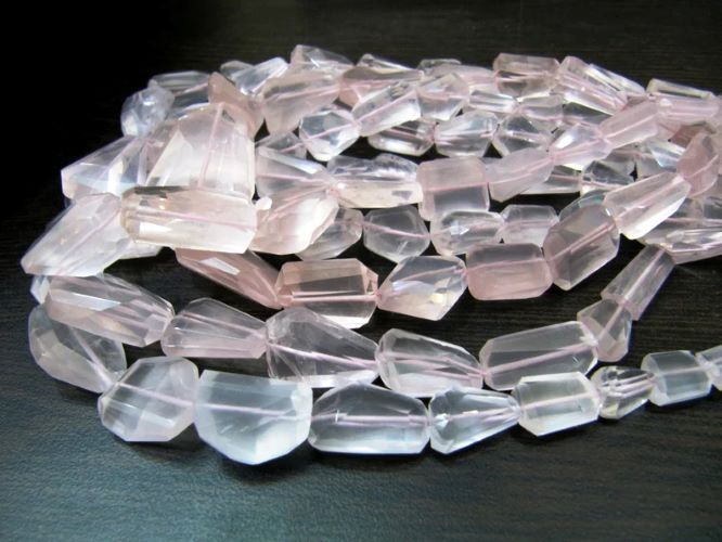 Natural Rose Quartz Nugget beads Tumbled Size 8x10mm to 16x22mm Strand 8 inches Long