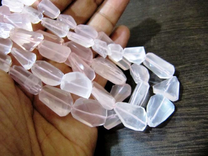 Natural Rose Quartz Nugget beads Tumbled Size 8x10mm to 16x22mm Strand 8 inches Long