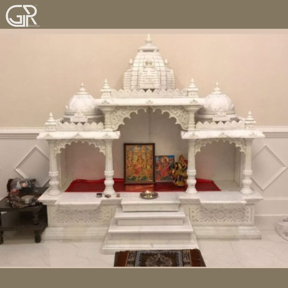 Traditional Jali Marble Temple - Color: White