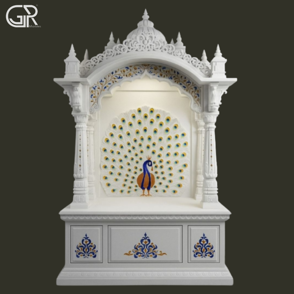 Inlay Handmade Marble Mandir