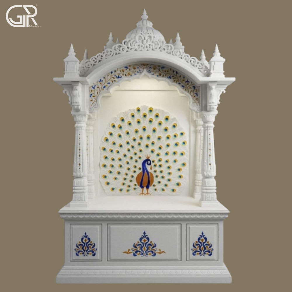 Inlay Handmade Marble Mandir