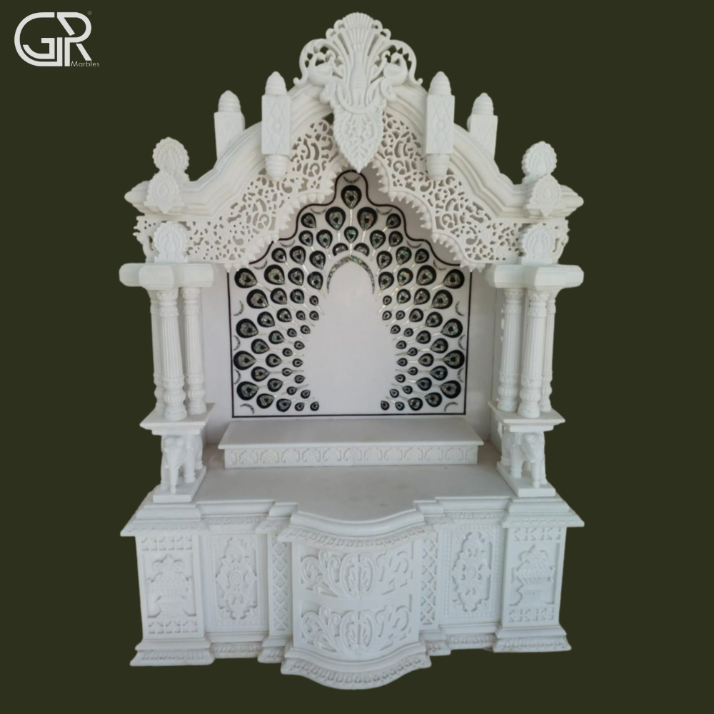 Carved Jali Makrana marble Temple