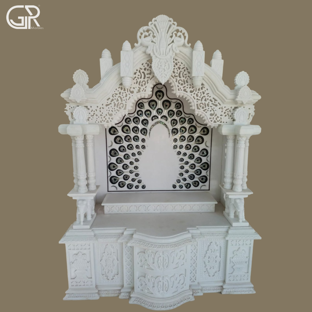 Carved Jali Makrana marble Temple