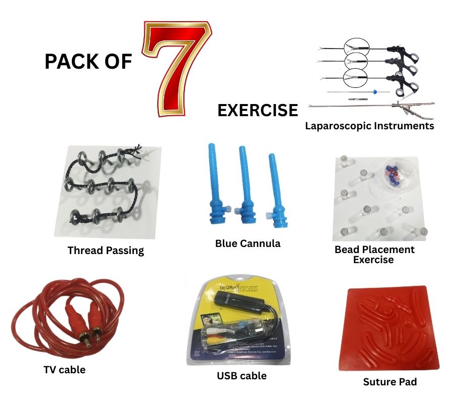 Ajay Surgical Works Laparoscopic Oval Shape Endotrainer Full Set - Reusable Surgical Instrument 