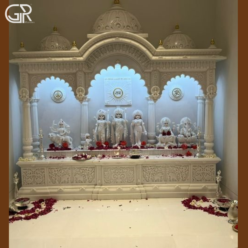 Beautiful carved Makrana marble mandir