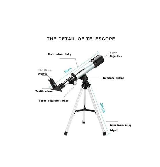 True Sense F36050B Kids Astronomical Telescope Professional 90X With Tripod For Kids, F36050B
