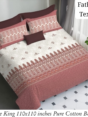 Pure cotton king size bedsheet size 110*110