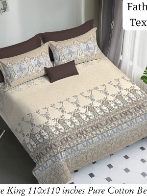 Pure cotton king size bedsheet size