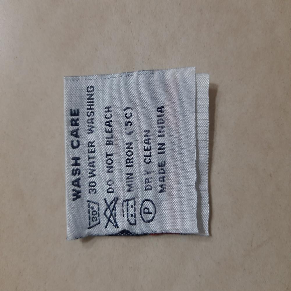 Woven Wash Care Label - Coating Type: Embroidered