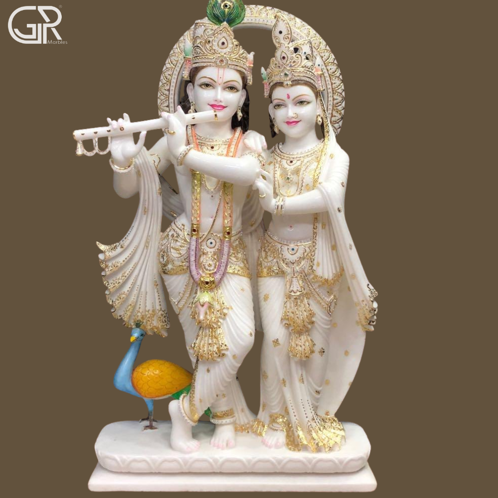 White Marble Radha Krishna