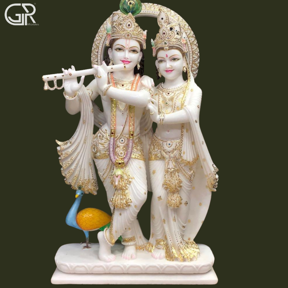 White Marble Radha Krishna