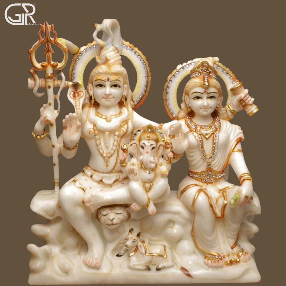 marble statue of shiv family