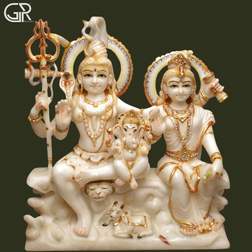 marble statue of shiv family