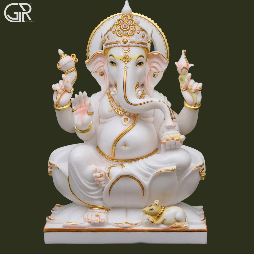 white marble lord ganesh idol