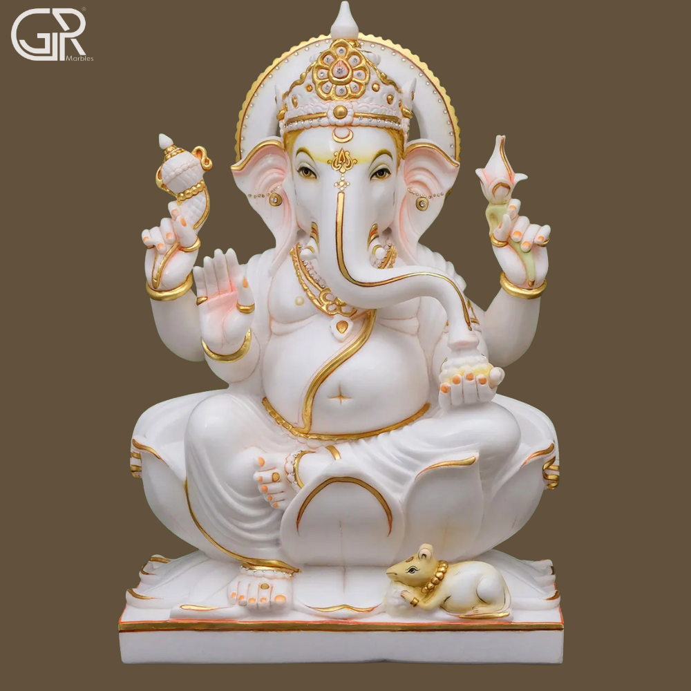 white marble lord ganesh idol
