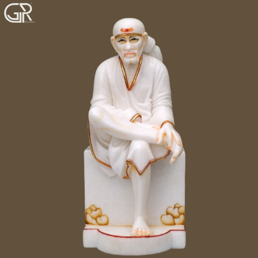 White Marble Sai Baba Statue