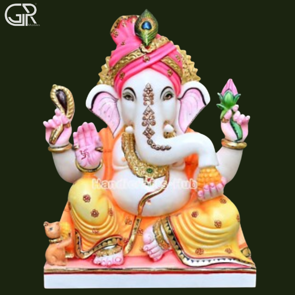 Polishing Marble Ganesh ji Statue