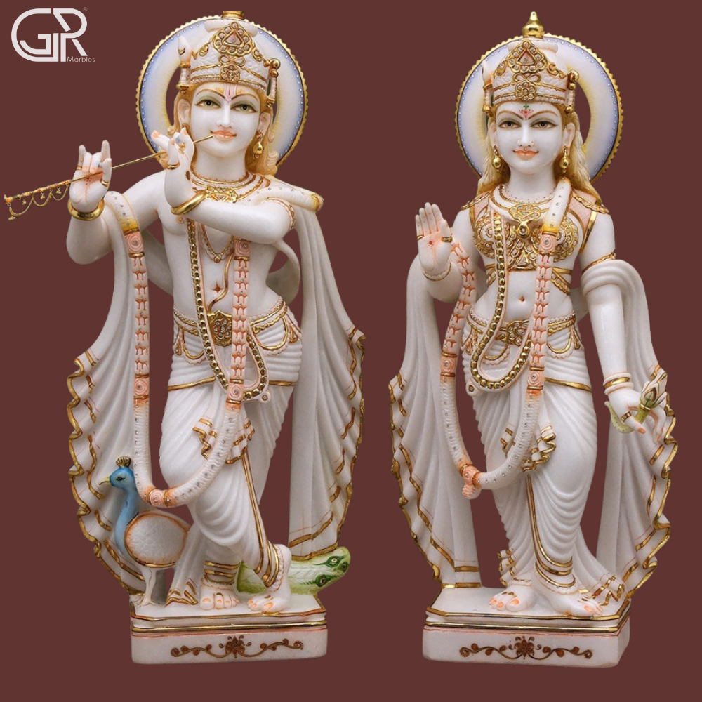 Marble Radha Krishna Statue