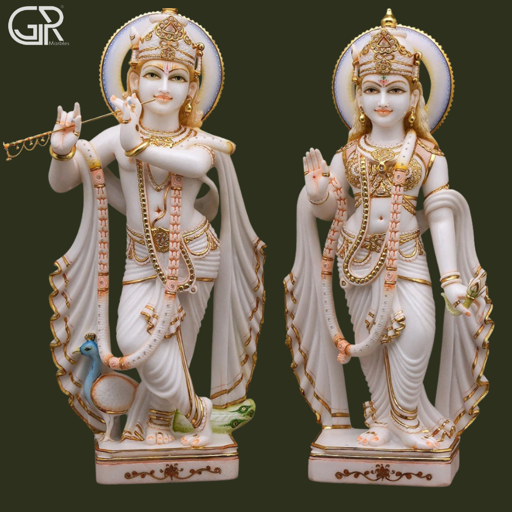 Marble Radha Krishna Statue