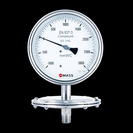 Schaffer Diaphragm Pressure Gauge - Ss316 Stainless Steel, 100mm, Grey, 1.6% Accuracy, Ip65 Protection