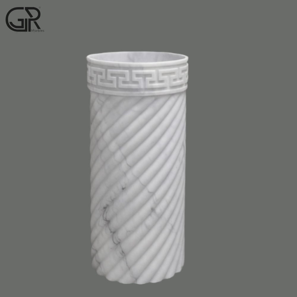 Marble Pedestal Washbasin - Assembly: No Assembly Required