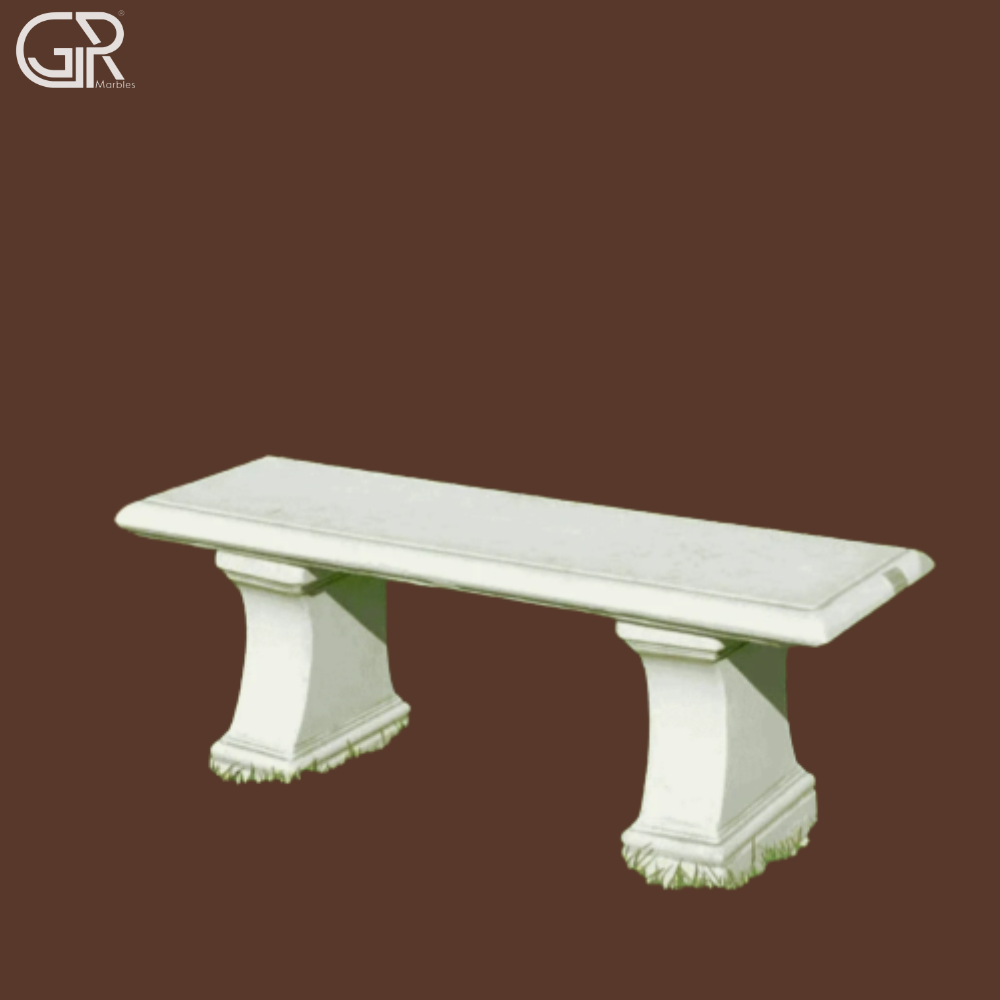 Outdoor Sandstone Bench - Color: Off White