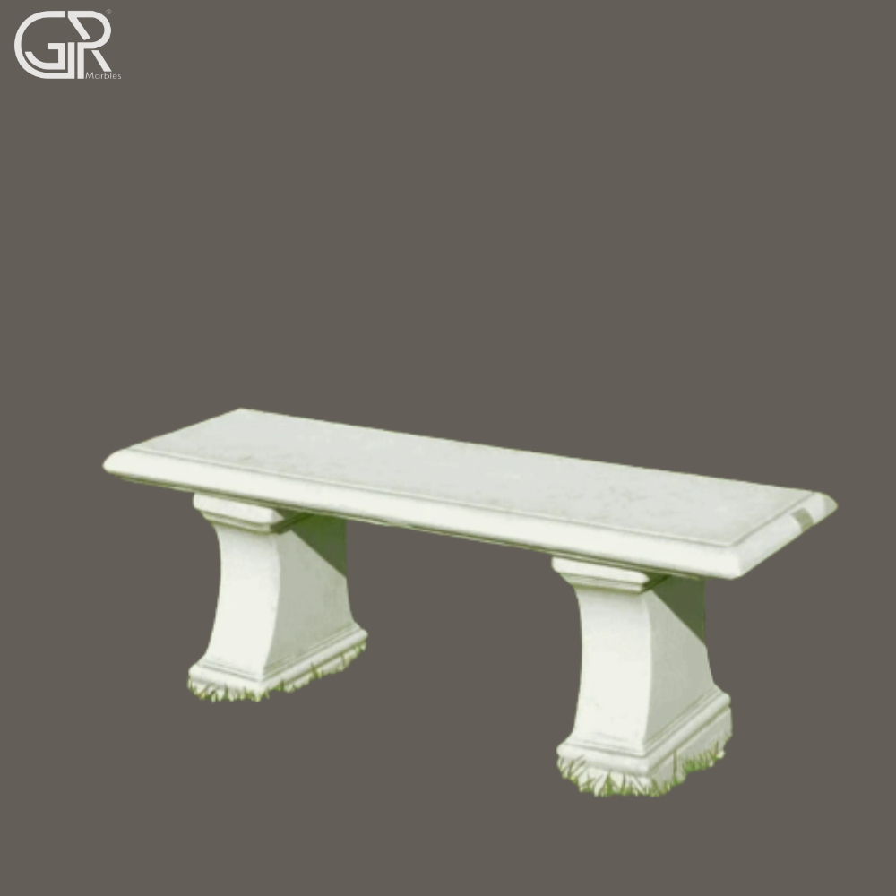 Outdoor Sandstone Bench - Color: Off White