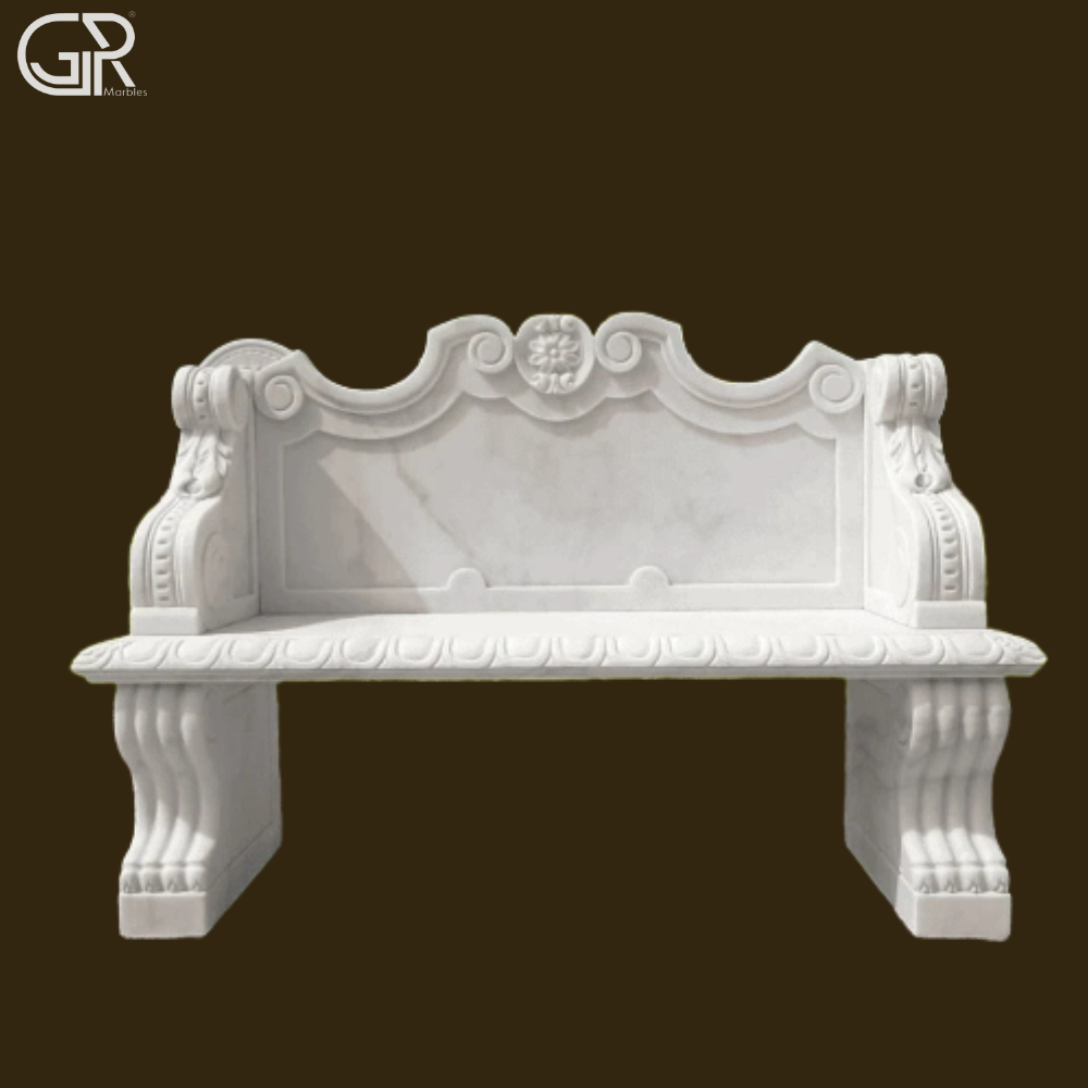 White Marble Bench - Use: Home Decoration