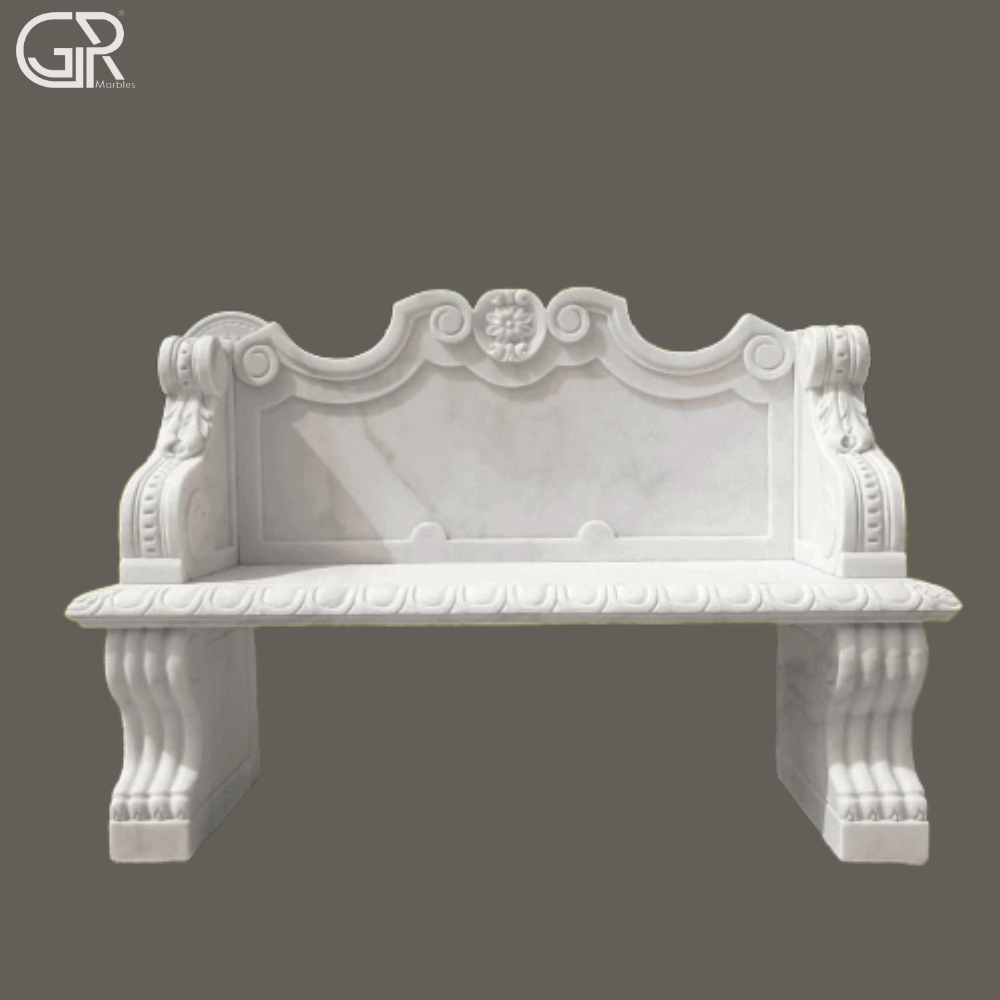 White Marble Bench - Use: Home Decoration