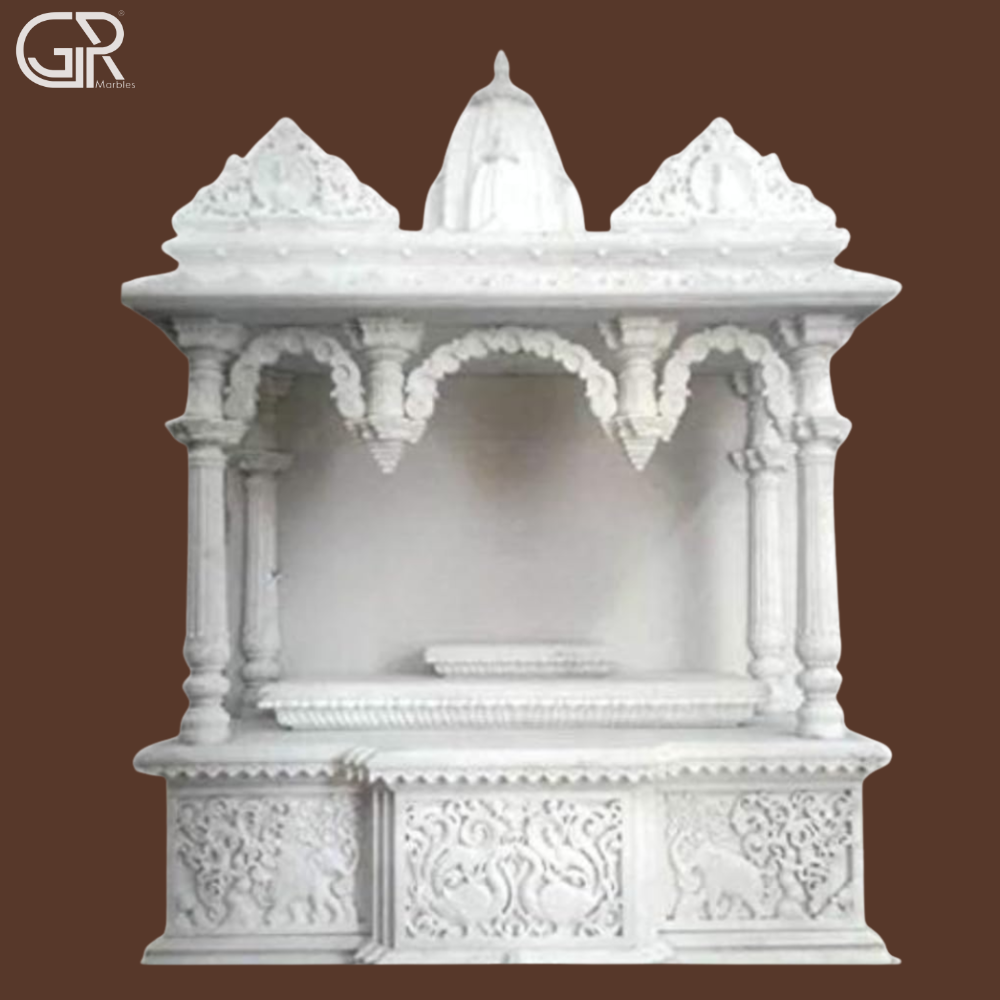 Carved Makrana marble Mandir