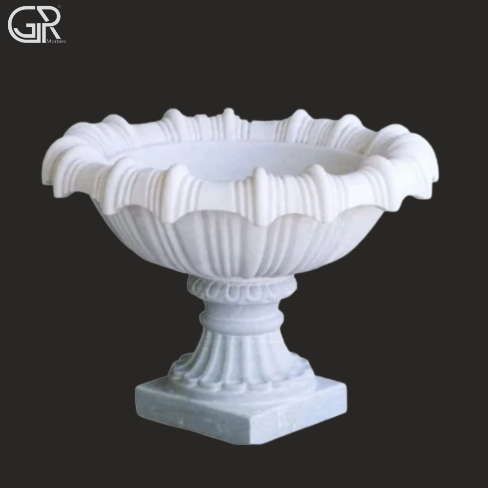 Makrana White Marble Planters