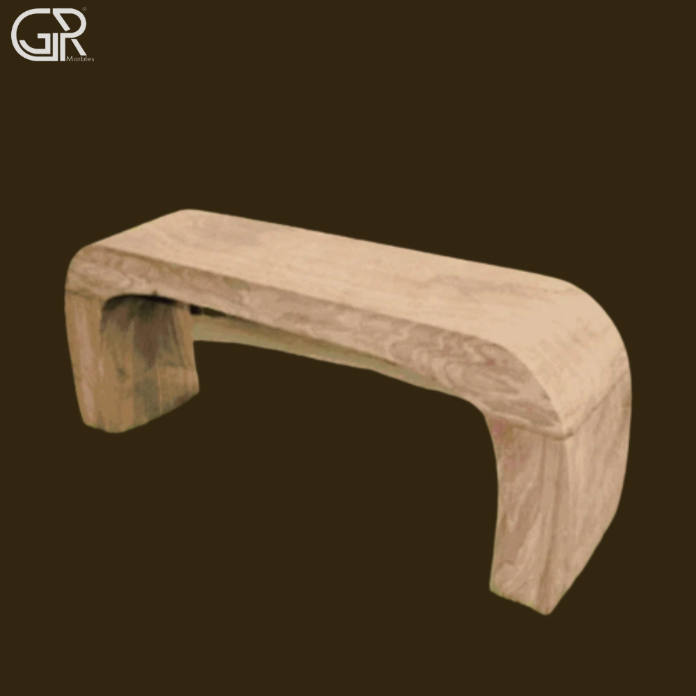 Antique Stone Garden Bench