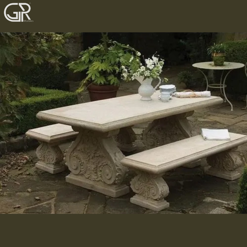 Teakwood Sandstone Bench