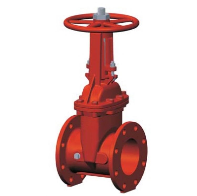 125 Mm D I Flanged Resilient Os&y Gate Valve - Color: Red