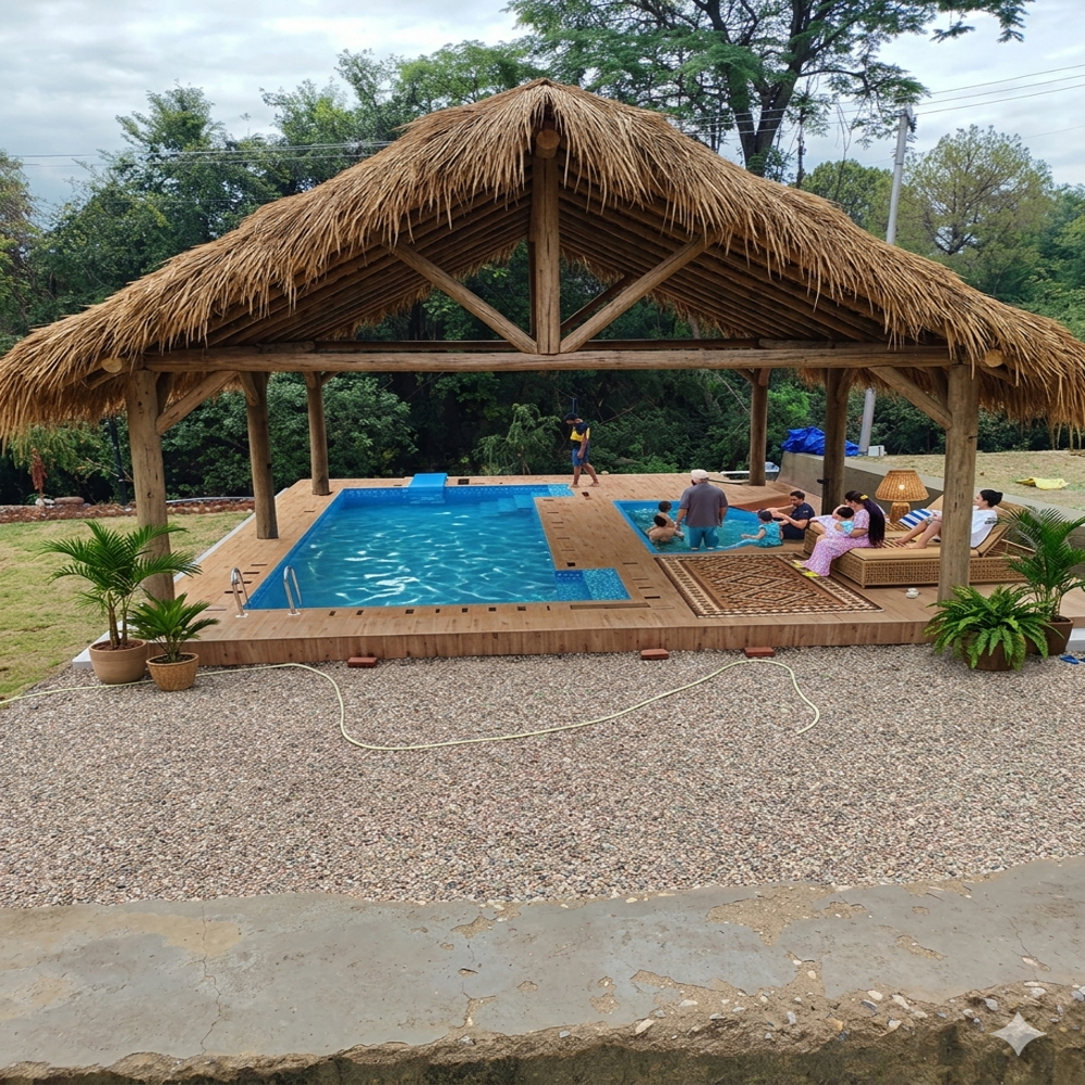 FRP Gazebo & Pergola Manufacturer | Aluminium & MS Framework Gazebos, Outdoor Huts Supplier