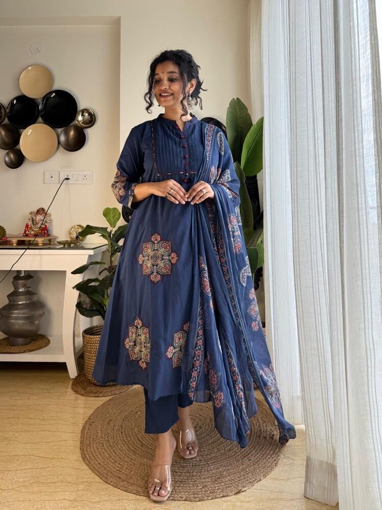 Navy Blue Kurti Set