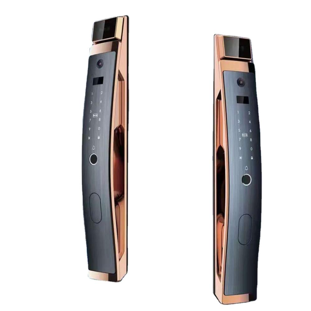 Factory Hot Sale Fully Automatic Digital Door Lock Smart Home WiFi Aluminum Fingerprint Card Key Memory Wood with Password