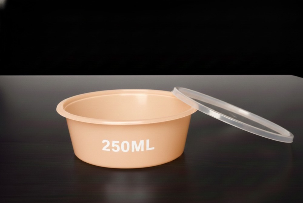 250 ML Round Peach PP Containers With Lid