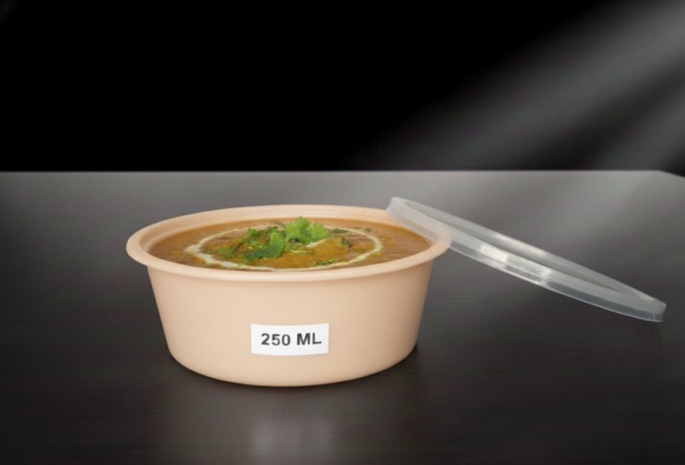 250 ML Round Peach PP Containers With Lid