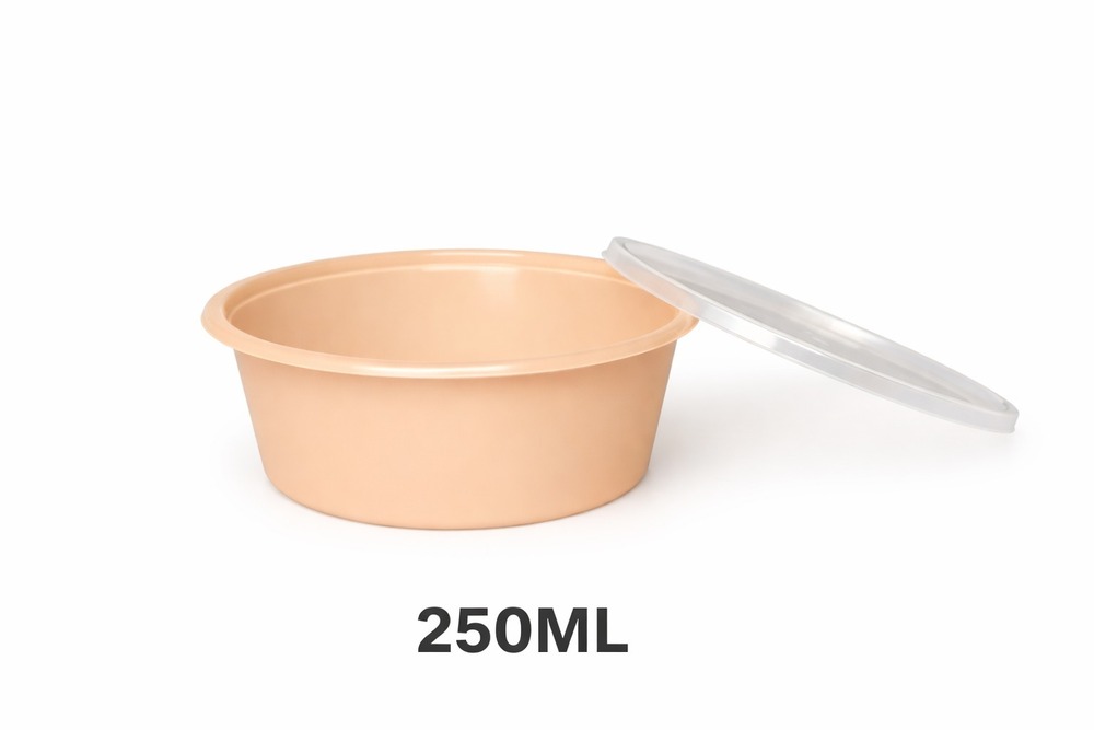 250 ML Round Peach PP Containers With Lid