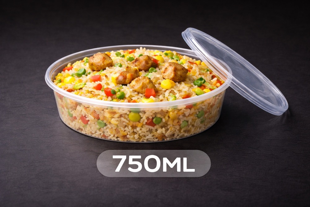 750 ML Round Natural PP Containers With Lid