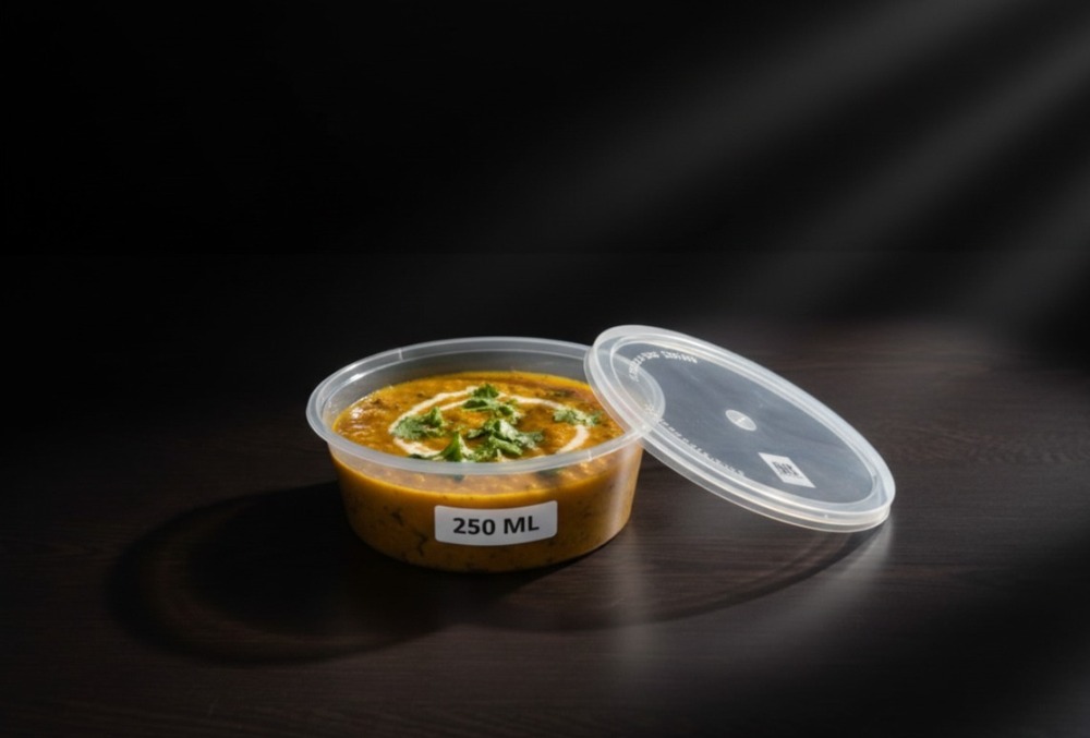 250 ML Round Natural PP Containers With Lid