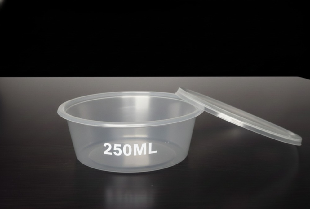 250 ML Round Natural PP Containers With Lid