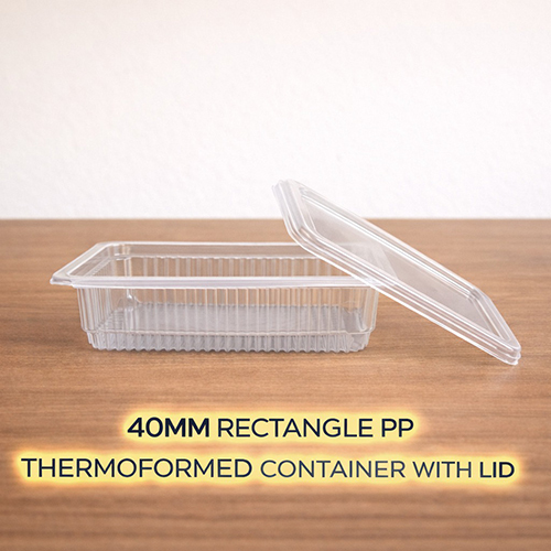 40 MM Rectangle PP Thermoformed Container With Lid