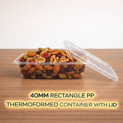 40 MM Rectangle PP Thermoformed Container With Lid