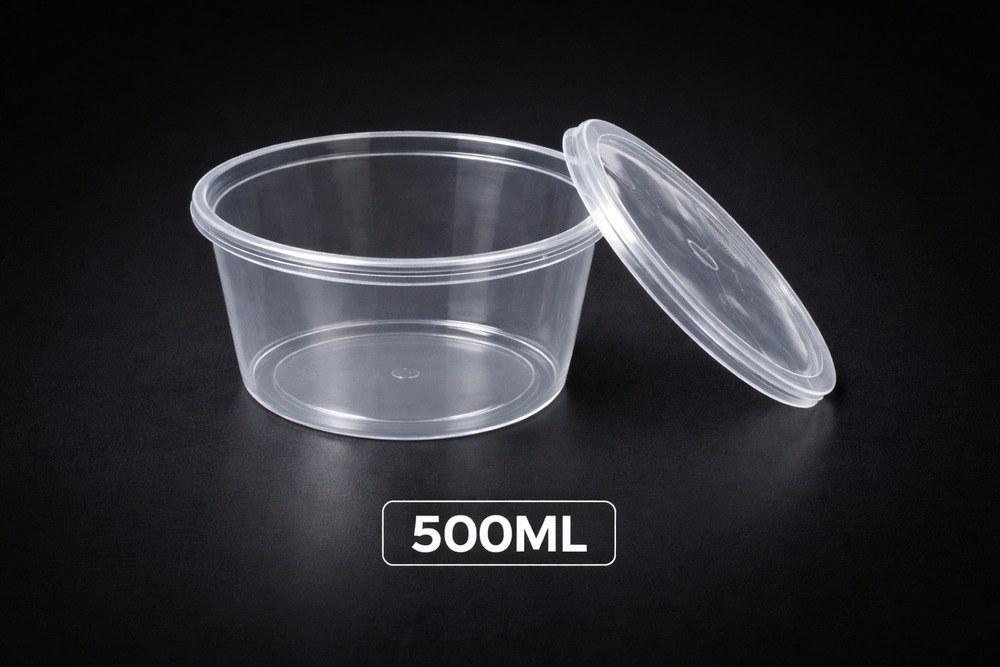 500 ML Round Natural PP Containers With Lid